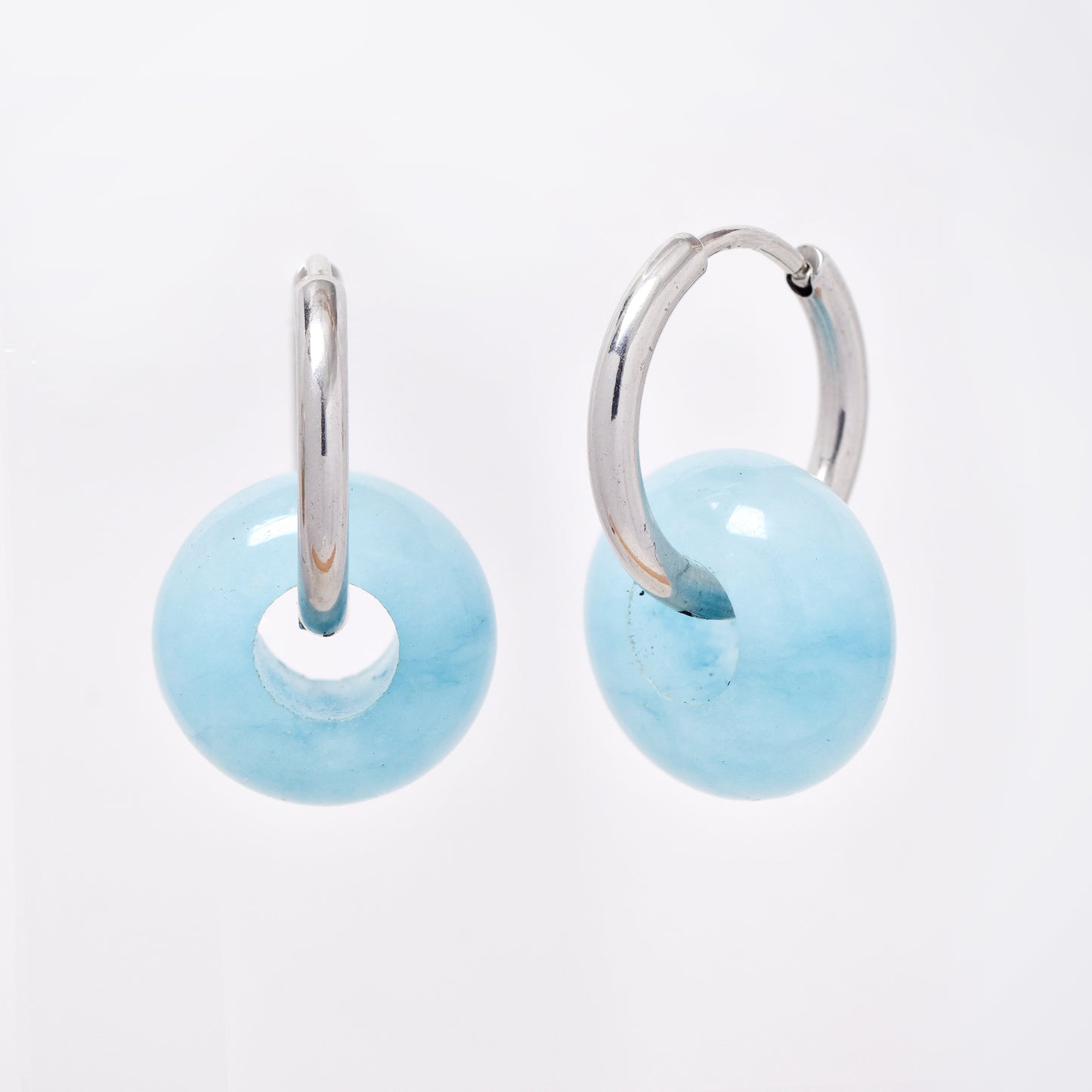 SSYE5895 - Steel 14mm natural stone donut hoop