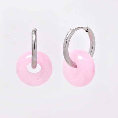 SSYE5895 - Steel 14mm natural stone donut hoop