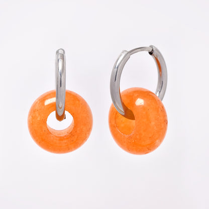 SSYE5895 - Steel 14mm natural stone donut hoop