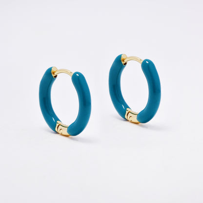 SSYE5958 - St Steel 21mm x 4mm enamel hoops