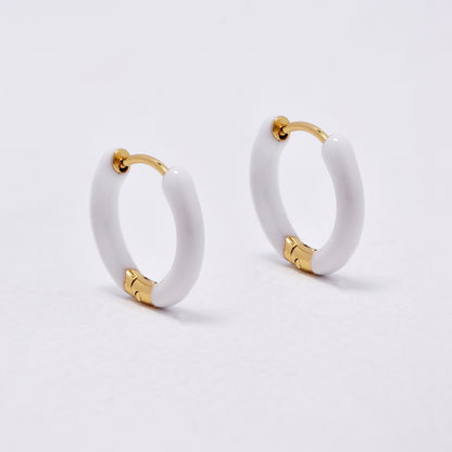 SSYE5958 - St Steel 21mm x 4mm enamel hoops