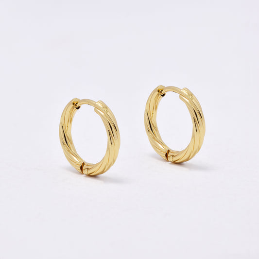 SSYE5963 - St Steel Twisty hoop earrings