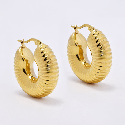 SSYE5965 - St Steel 34mm chunky hoops