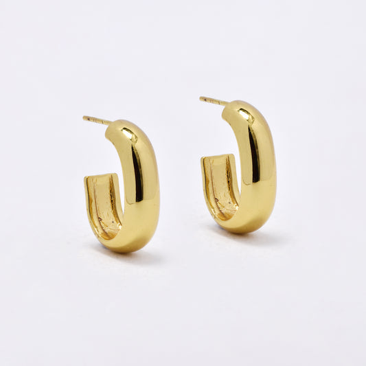 SSYE5973 - St Steel 20mm x 16mm oval hoop with pin earring