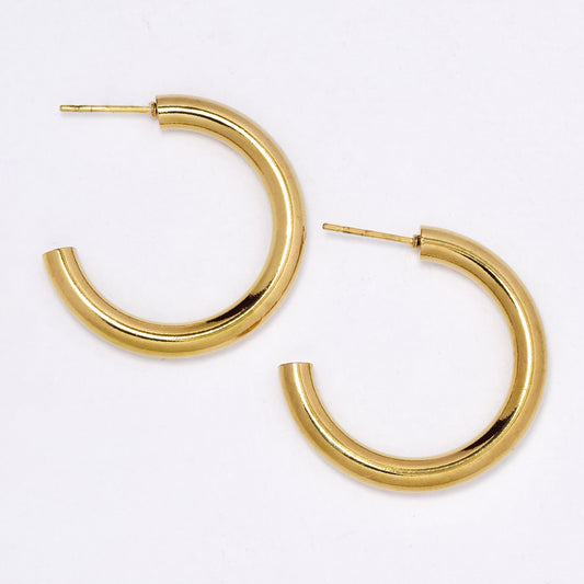 SSYE5979 - 30mm   semi hoop stud earring