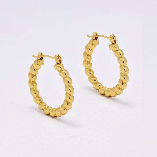 SSYE5980 - 26mm x 25mm bubble hoop earring
