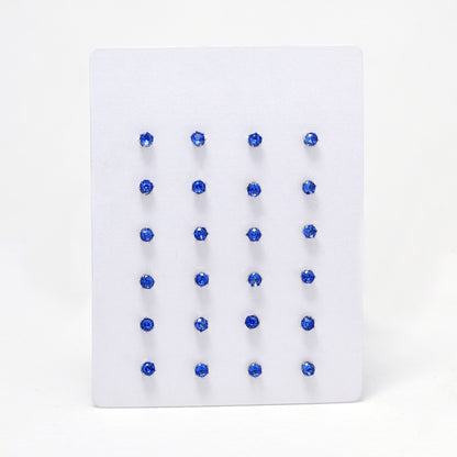 SSYE6142 - St Steel 12 pack 3mm 6 claw CZ studs