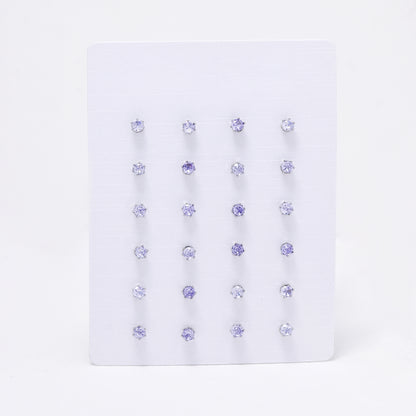 SSYE6142 - St Steel 12 pack 3mm 6 claw CZ studs