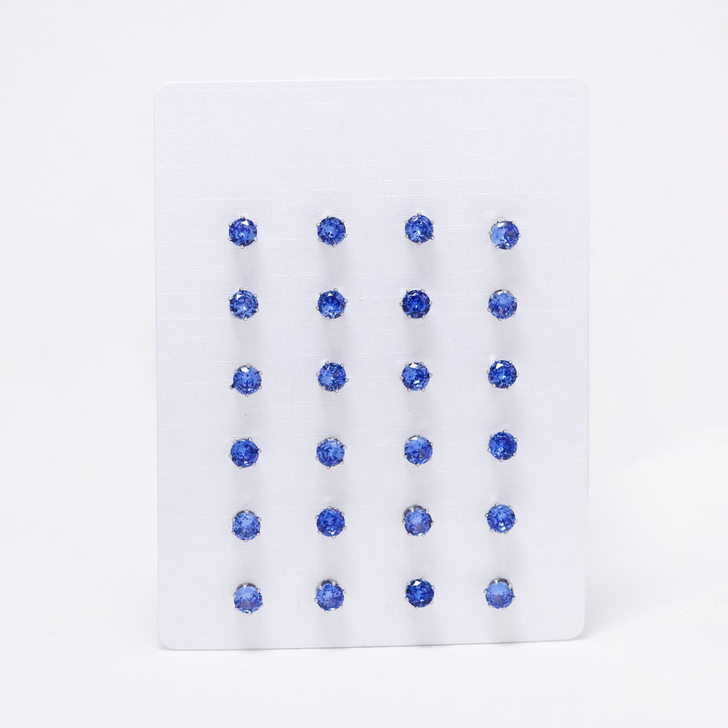 SSYE6143 - St Steel 12 pack 4mm 6 claw CZ studs