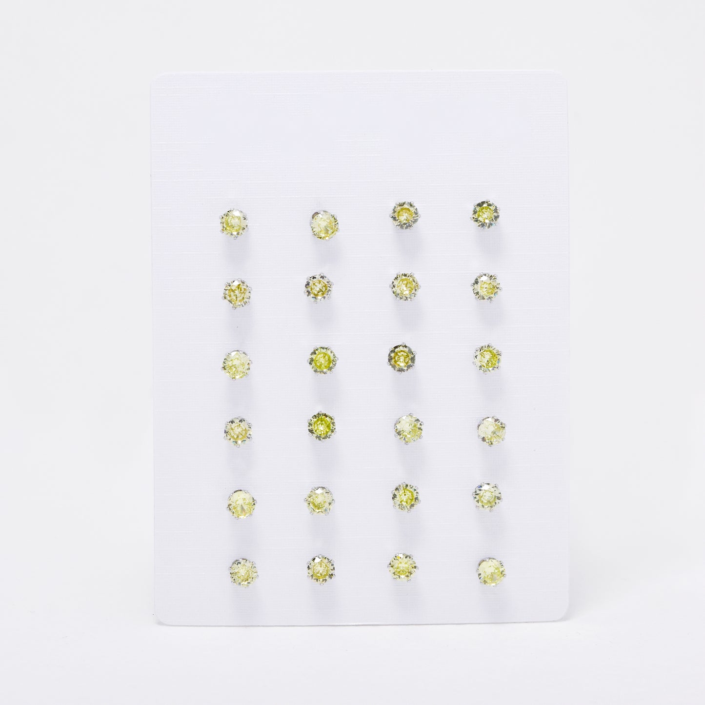 SSYE6143 - St Steel 12 pack 4mm 6 claw CZ studs