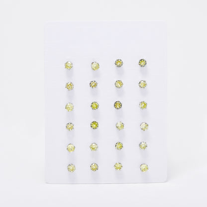 SSYE6143 - St Steel 12 pack 4mm 6 claw CZ studs