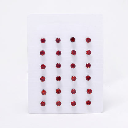 SSYE6143 - St Steel 12 pack 4mm 6 claw CZ studs