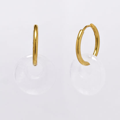 SSYE6268 - Steel 18mm natural stone tapered bagel hoop