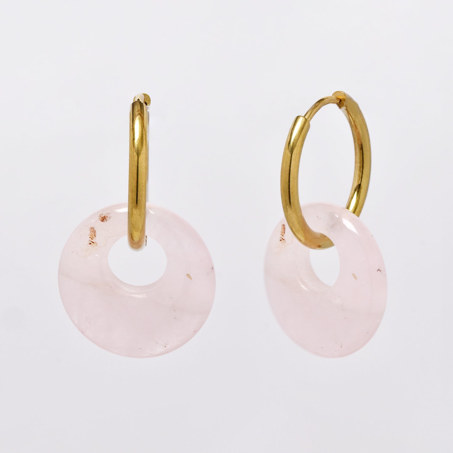 SSYE6268 - Steel 18mm natural stone tapered bagel hoop