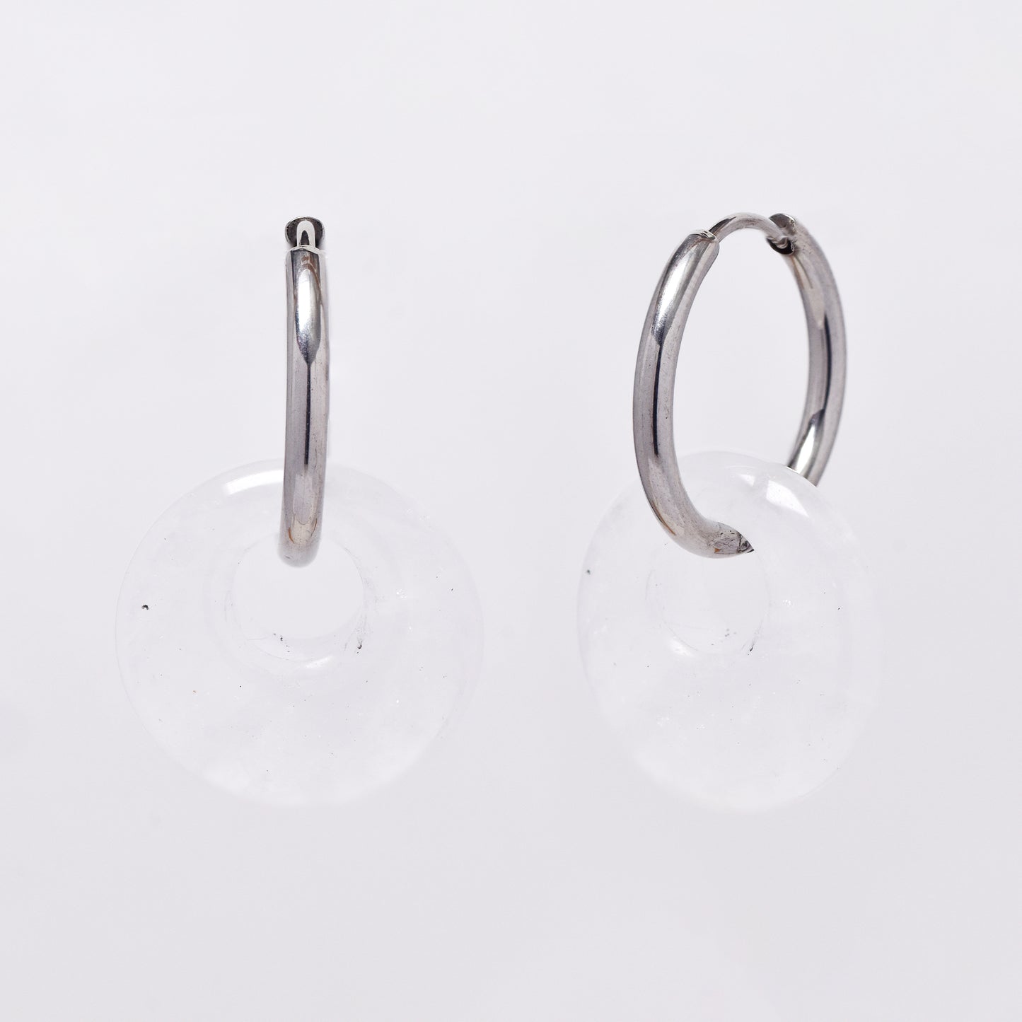 SSYE6268 - Steel 18mm natural stone tapered bagel hoop