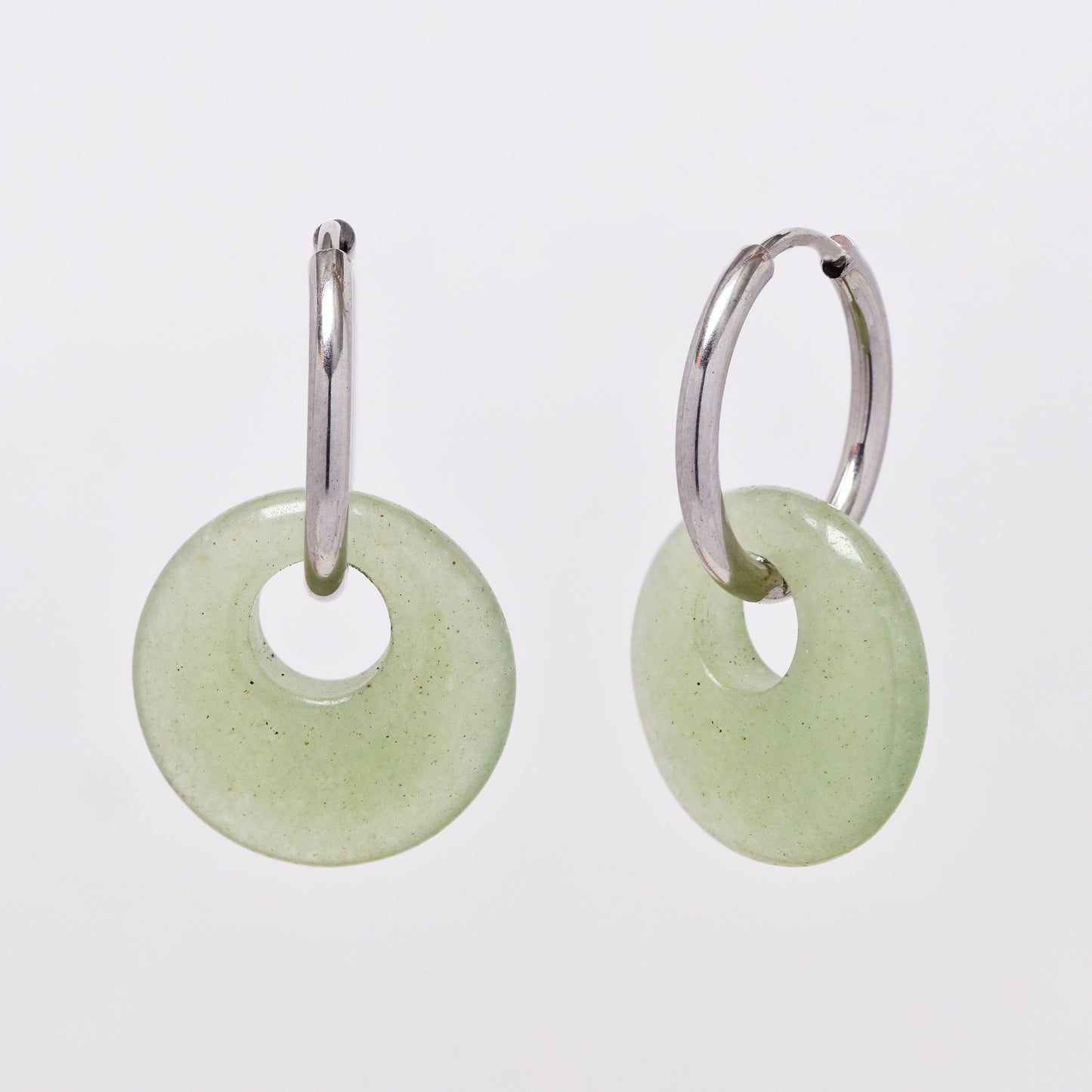 SSYE6268 - Steel 18mm natural stone tapered bagel hoop