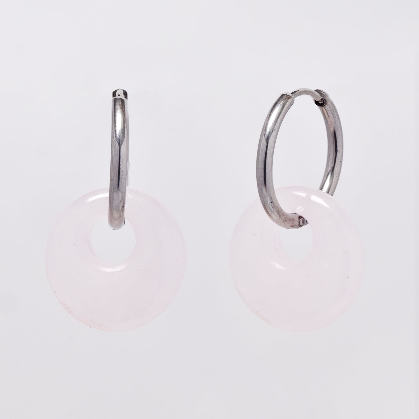 SSYE6268 - Steel 18mm natural stone tapered bagel hoop