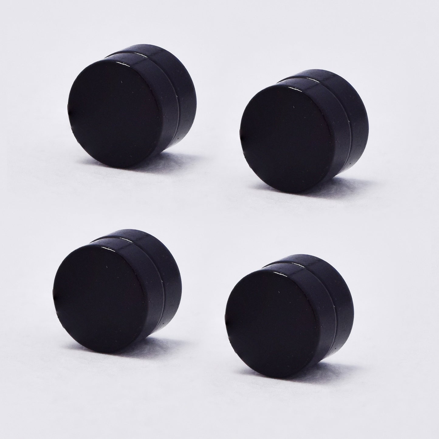 SSYE6371 - 2 Pair stainless steel 7mm black magnetic stud earring