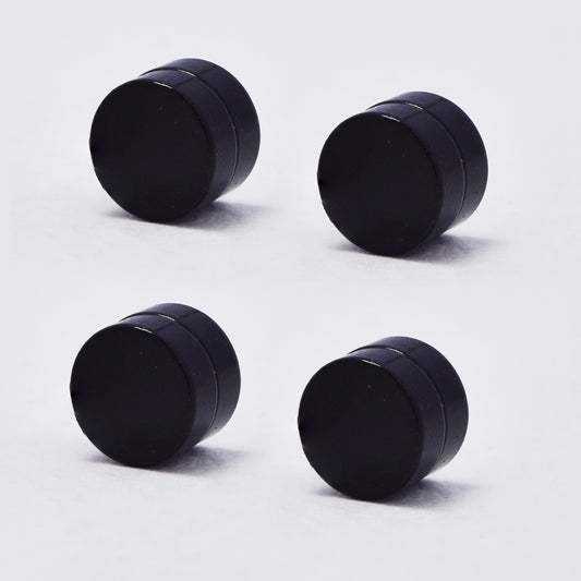 SSYE6371 - 2 Pair stainless steel 7mm black magnetic stud earring