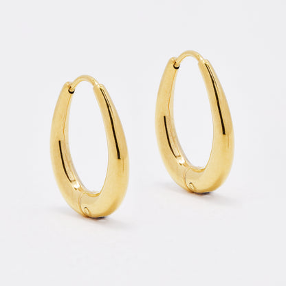 SSYE6505 - St Steel 16mm x 19mm oval hoop earring