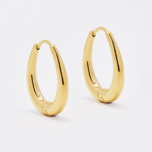 SSYE6505 - St Steel 16mm x 19mm oval hoop earring