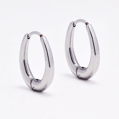 SSYE6505 - St Steel 16mm x 19mm oval hoop earring