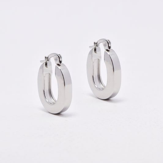 SSYE6522 - St Steel 22mm x 4mm chunky oval hoops