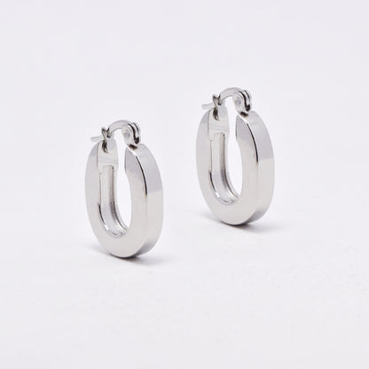 SSYE6522A - Steel 24mm x 17mm x 4mm chunky oval hoops