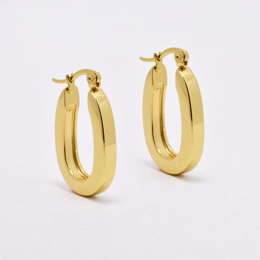 SSYE6523 - St Steel 28mm x 4mm chunky oval hoops