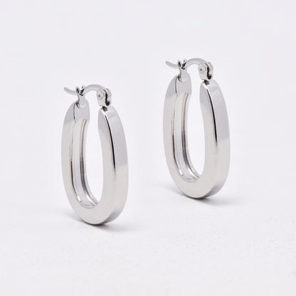 SSYE6523 - St Steel 28mm x 4mm chunky oval hoops