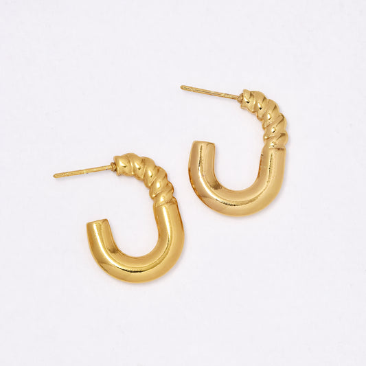 SSYE6551 - St Steel 22.5mm x 3mm fancy hoop studs