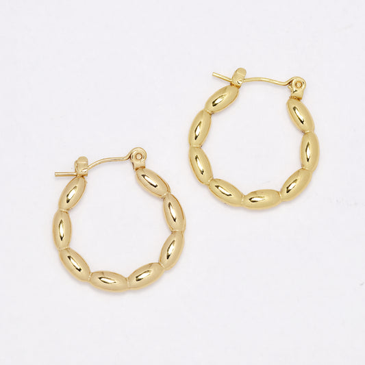 SSYE6552 - St Steel 24mm x 23mm bubble hoop earring