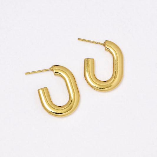 SSYE6555 - St Steel 21mm x 3mm hoop stud earring