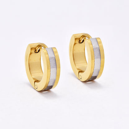 SSYE6640 - St Steel 13.5mm x 4mm huggies with center groove