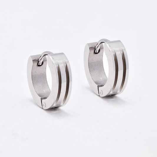 SSYE6643 - St Steel 13.5mm x 4mm two groove huggies