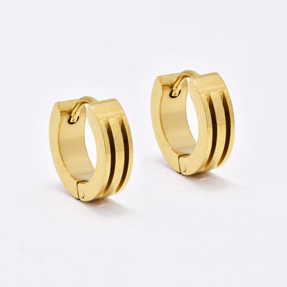SSYE6643 - St Steel 13.5mm x 4mm two groove huggies