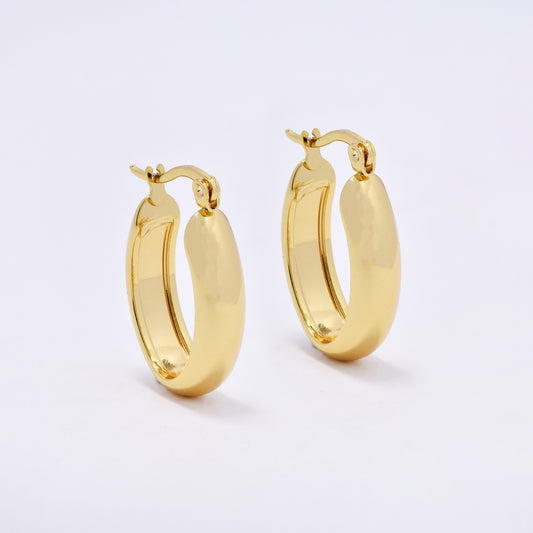 SSYE6810 - Steel 21mm x 6mm oval hoop earring