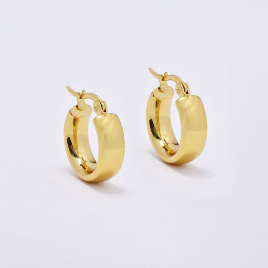 SSYE6814 - Steel 18mm x 6mm hoop earring