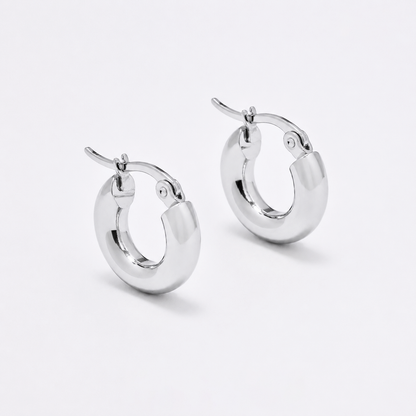 SSYE6818 - Steel 17mm x 16mm x 4mm hoop earrings