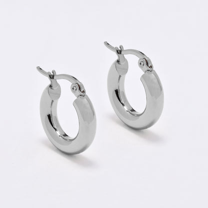 SSYE6819 - Steel 19mm x 18mm x 4mm hoop earrings