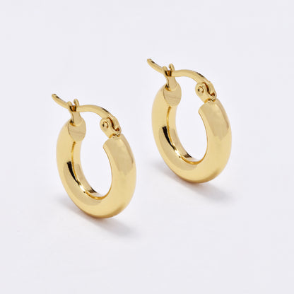 SSYE6819 - Steel 19mm x 18mm x 4mm hoop earrings