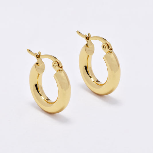 SSYE6819 - Steel 18mm x 4mm hoop earrings