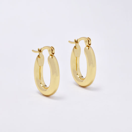 SSYE6820 - Steel 18mm x 4mm oval hoop earrings