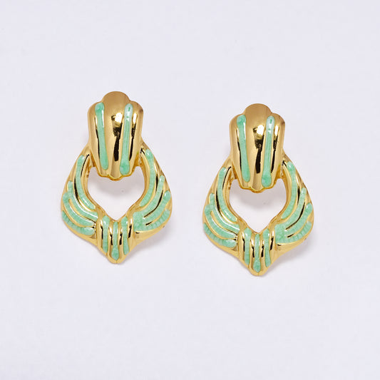 SSYE6910 - Steel enamel detail stud earring