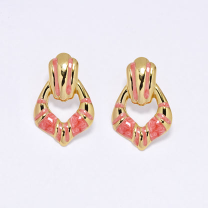 SSYE6841 - Steel enamel detail stud earring