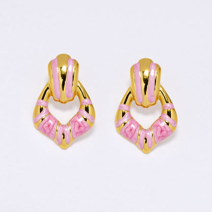 SSYE6841 - Steel enamel detail stud earring