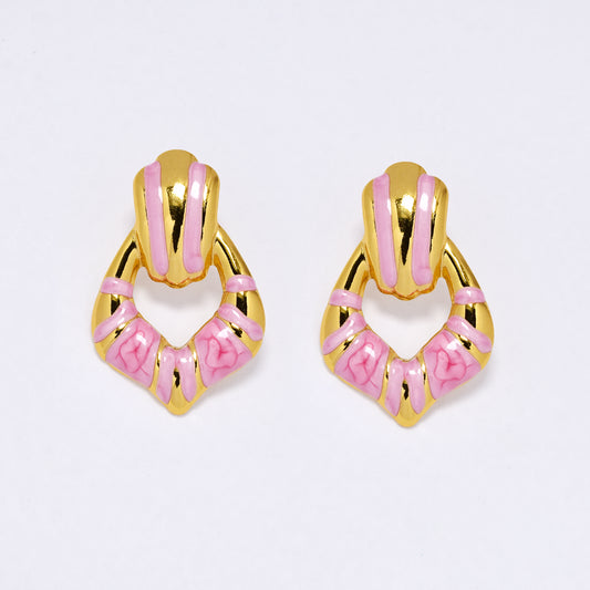 SSYE6841 - Steel enamel detail stud earring
