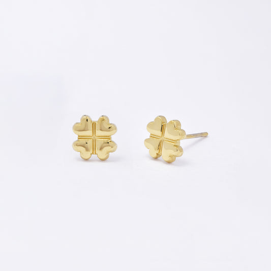 SSYE6950 - Steel 6mm four-leaf clover stud earring