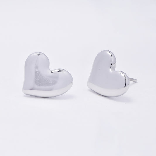 SSYE6954 - Steel 10.5mm x 12.5mm balloon heart stud earring