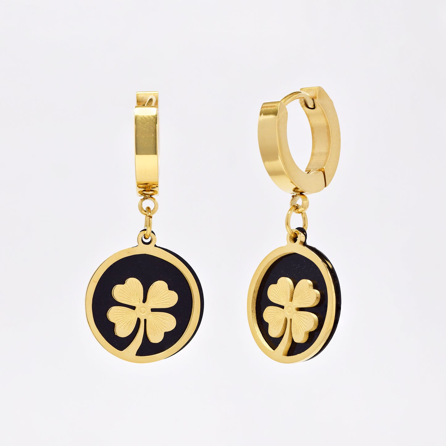 SSYE6958 - Steel cutout flower drop huggie